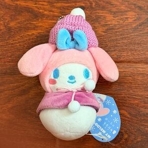 Sanrio My Melody Snowman Plush Keychain
